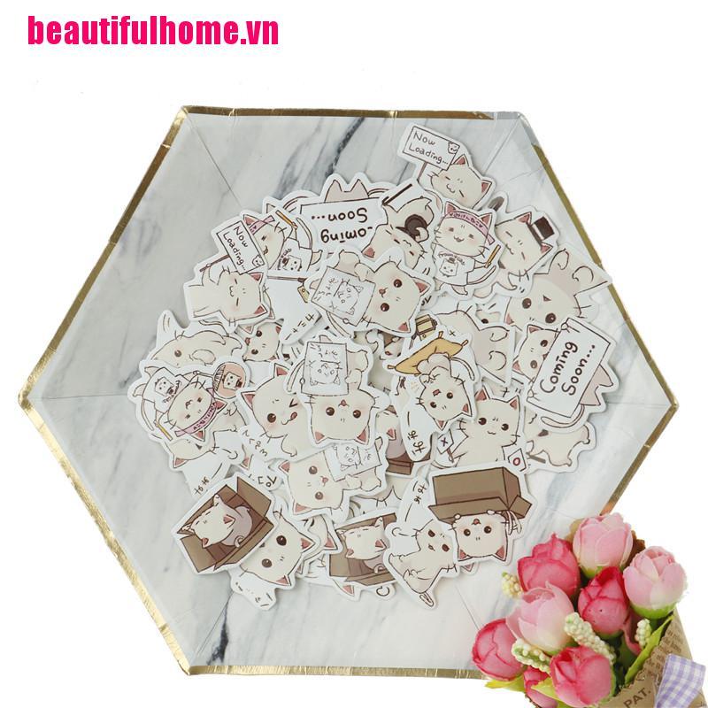 Set 45 Miếng Dán Hình Mèo Dễ Thương Trang Trí Lưu Niệm