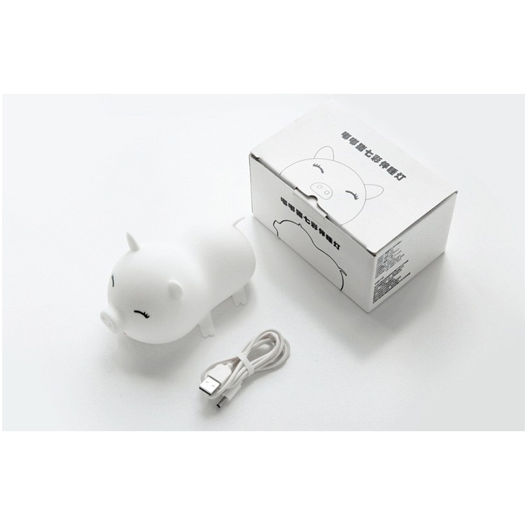 Đèn silicone hình heo hoạt hình - quà tặng sinh nhật, trung thu, đèn trang trí, đèn ngủ, đèn phụ kiện chụp hình