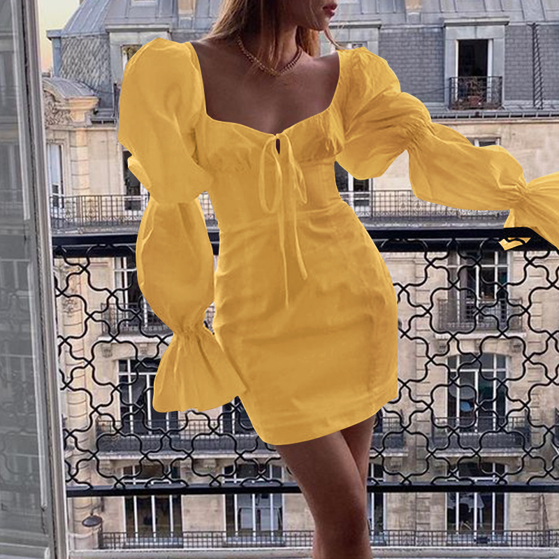 Đầm Ôm Dáng CELMIA Tay Dài Cổ Vuông Gợi Cảm Cho Nữ | BigBuy360 - bigbuy360.vn