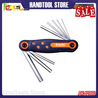 Bộ lục giác gập 8 chi tiết Asaki AK-7980