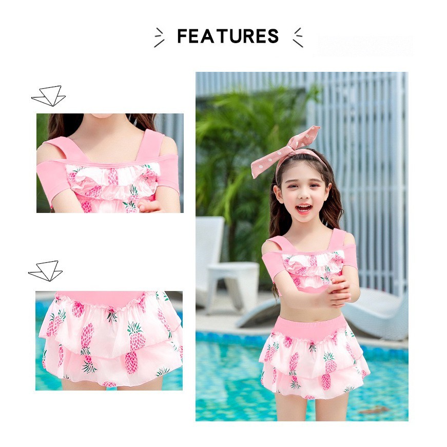 Đồ bơi 2 mảnh bé gái (ko kèm áo choàng)