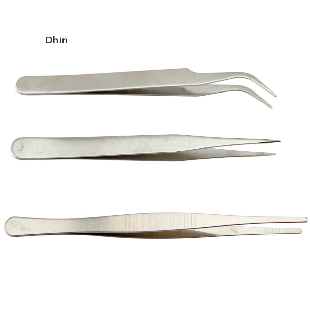 Set 3 nhíp gắp sửa chữa điện tử bằng thép không gỉ