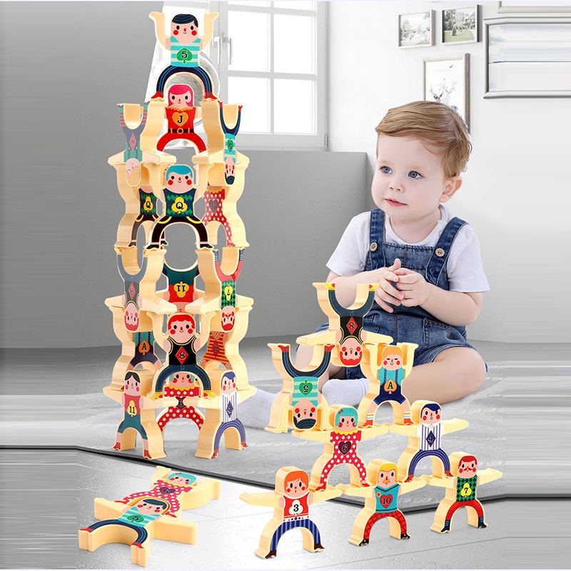 Xếp chồng cân bằng Hercules Jenga bộ đồ chơi xếp khối cân bằng nhựa