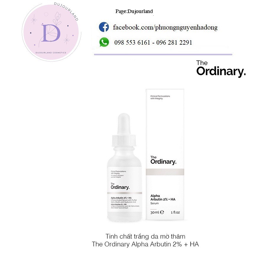 Tinh chất dưỡng trắng da The Ordinary Alpha Arbutin 2% + HA