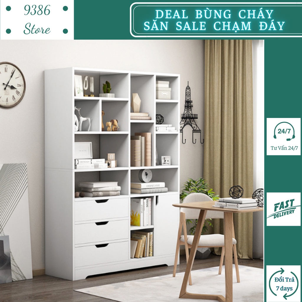Tủ sách gỗ đa năng phong cách Nodric TS2019 9386 STORE