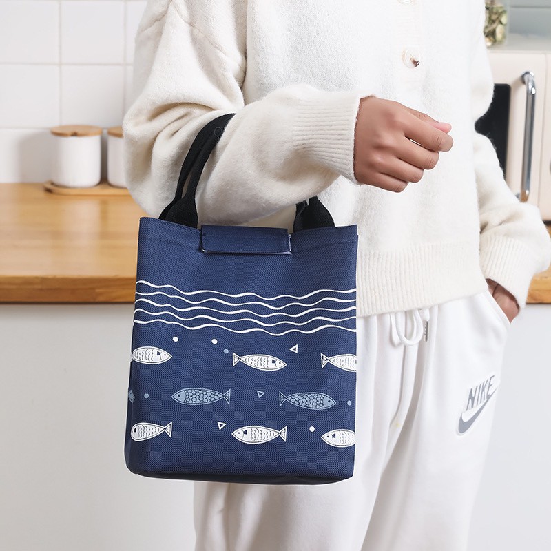 Túi đựng hộp cơm giữ nhiệt hình cá, túi giữ nhiệt kiểu Nhật