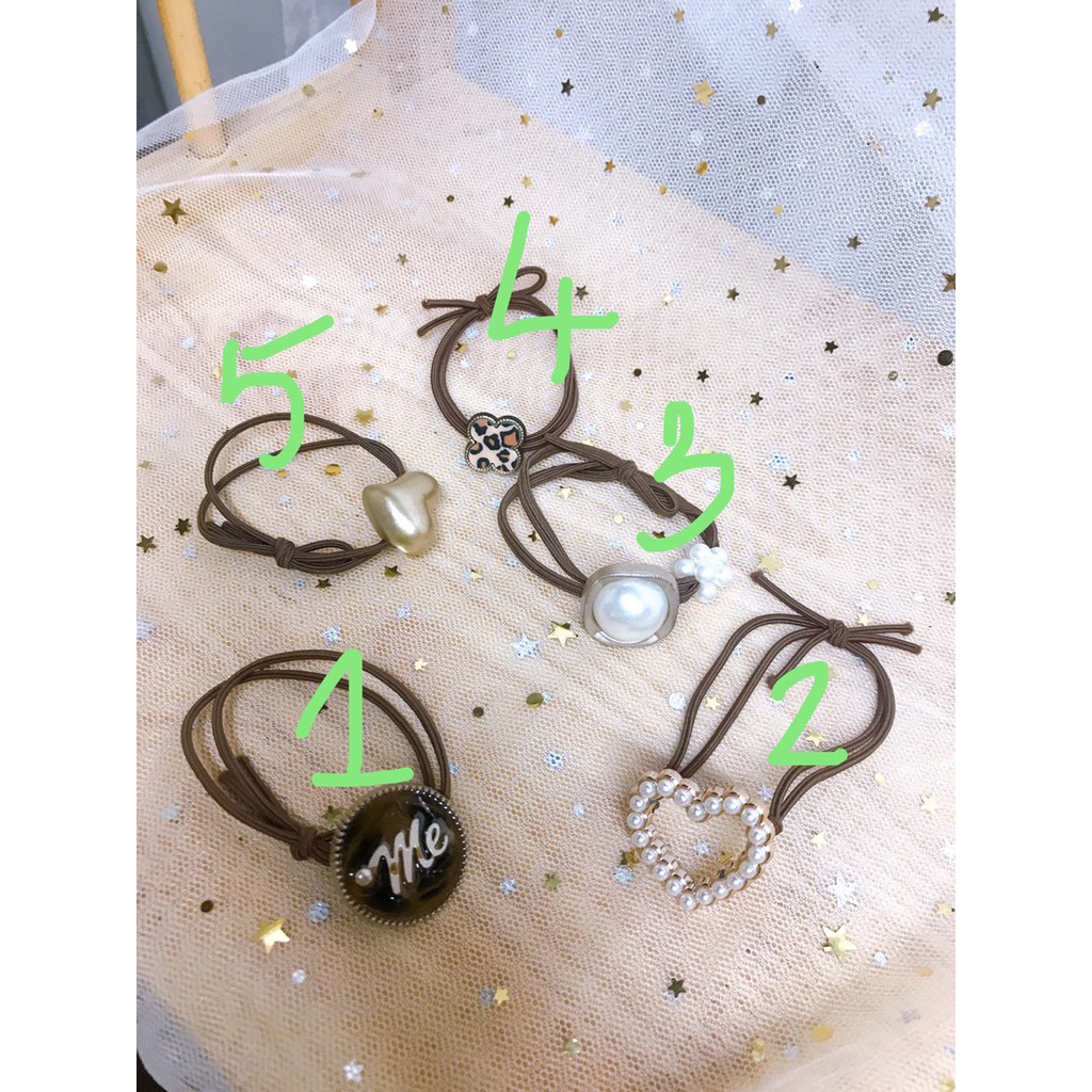 Dây cột tóc dây đúp màu cà phê