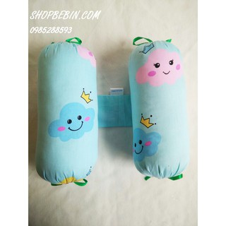 bộ gối chặn thô lụa xuất hàn 100% bông mềm mịn