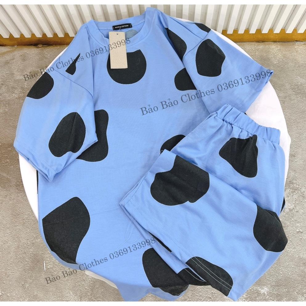 Bộ Đùi Nam Nữ Unisex Bò Sữa Bộ Đùi Tay Lỡ  Dày Mịn Thoáng Mát Thiết Kế  Kiểu Dáng Năng Động  Form Rộng