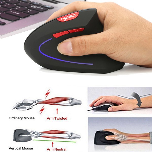 Chuột Quang Học Không Dây Dạng Đứng Thiết Kế Ergonomic