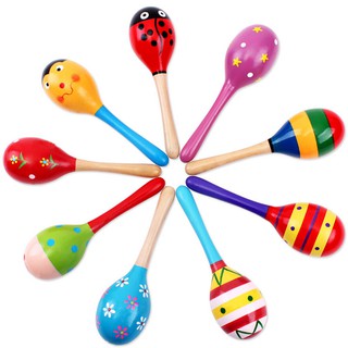 Sand Hammer Rattle Wooden Babys Toys Musical Instruments Early Education K