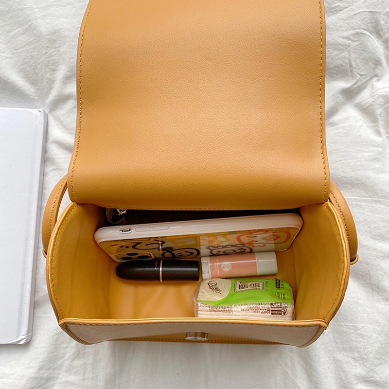 Túi Đeo Chéo Khóa Nam Châm Màu Sắc Đơn Giản Phong Cách Hàn Quốc Cho Nữ