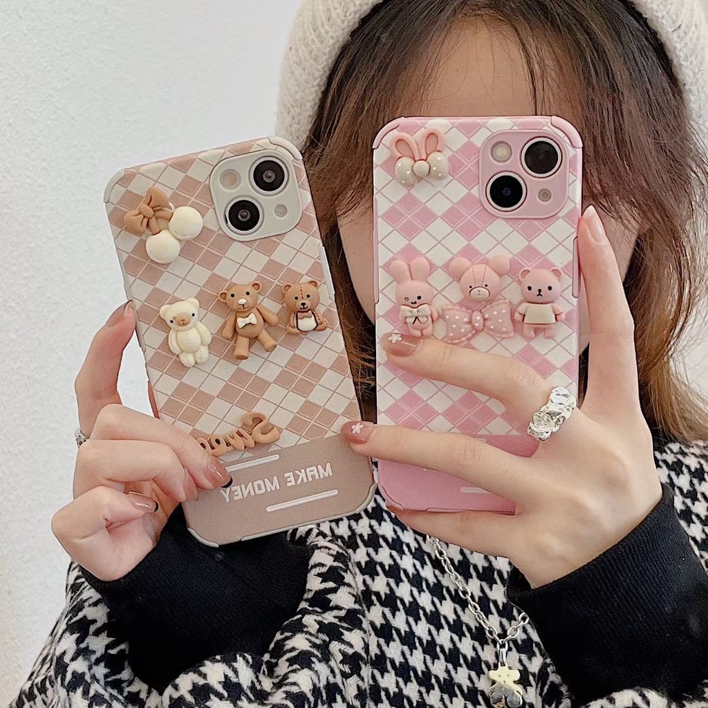 Ốp điện thoại họa tiết kẻ caro xinh xắn cho iPhone 13 Pro Max 12 Pro Max 11 Pro Max 7 8 Plus SE 2020 Xs Max XR
