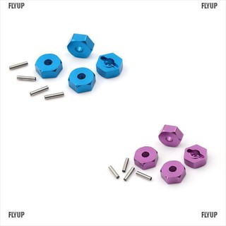 【FLYUP】4pcs Aluminum Wheel Hex Nut 12MM With Pins Drive Hubs HSP 1/10 Upgrade Parts