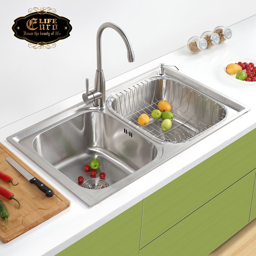 Chậu rửa chén Inox 2 hộc Eurolife EL-C8