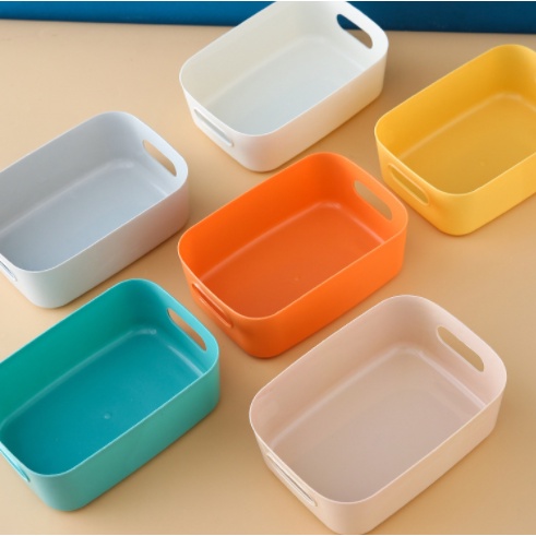 Giỏ nhựa trơn GIN2 đựng mỹ phẩm để bàn tiện dụng cho nhà bếp 20x14x7cm