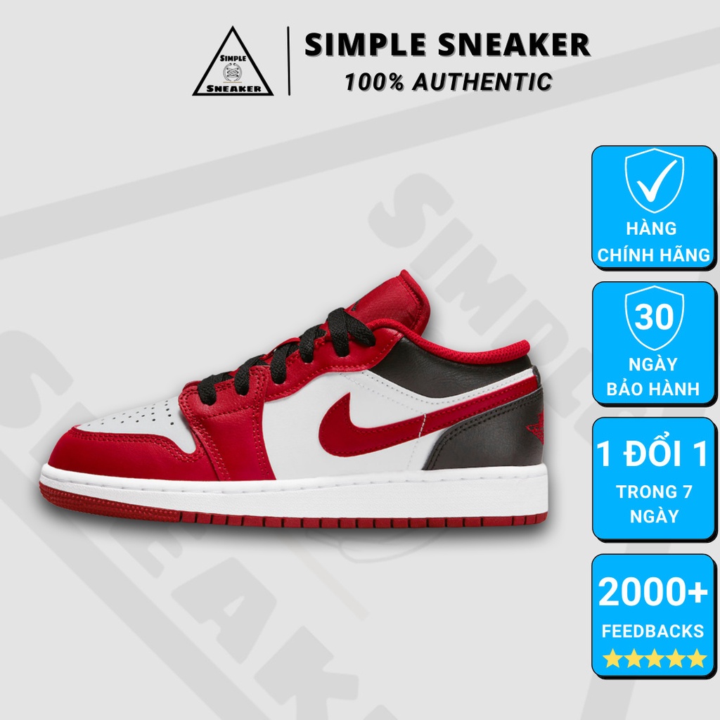 Giày Jordan 1 Low Bulls HÀNG CHÍNH HÃNG Nike Air Jordan 1 Low Reverse Black Toe [553560-163] - Simple Sneaker