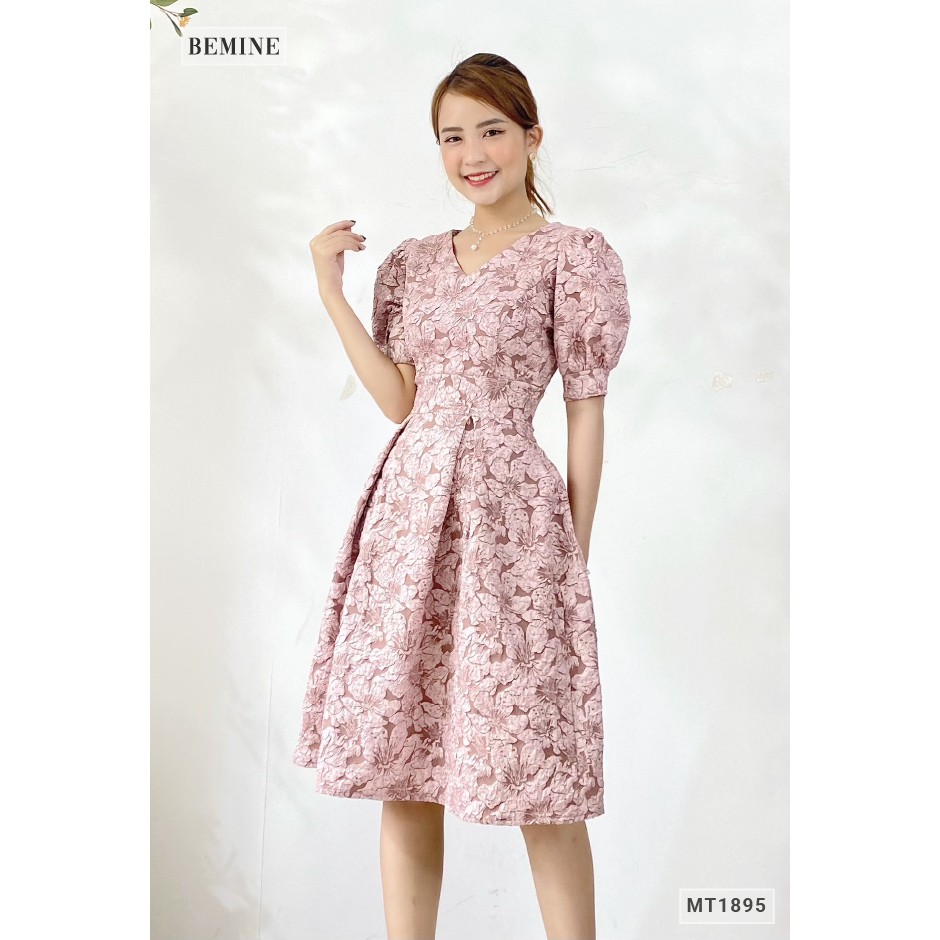 Đầm xòe tapta cổ tim BEMINE MT1895HONG | BigBuy360 - bigbuy360.vn