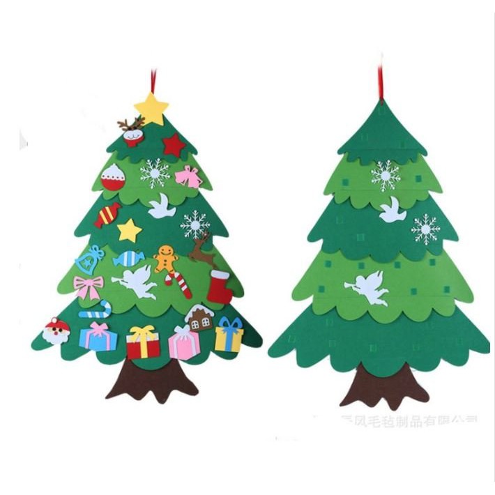 Bộ cây thông Noel vải nỉ tự làm trang trí dịp Giáng Sinh
