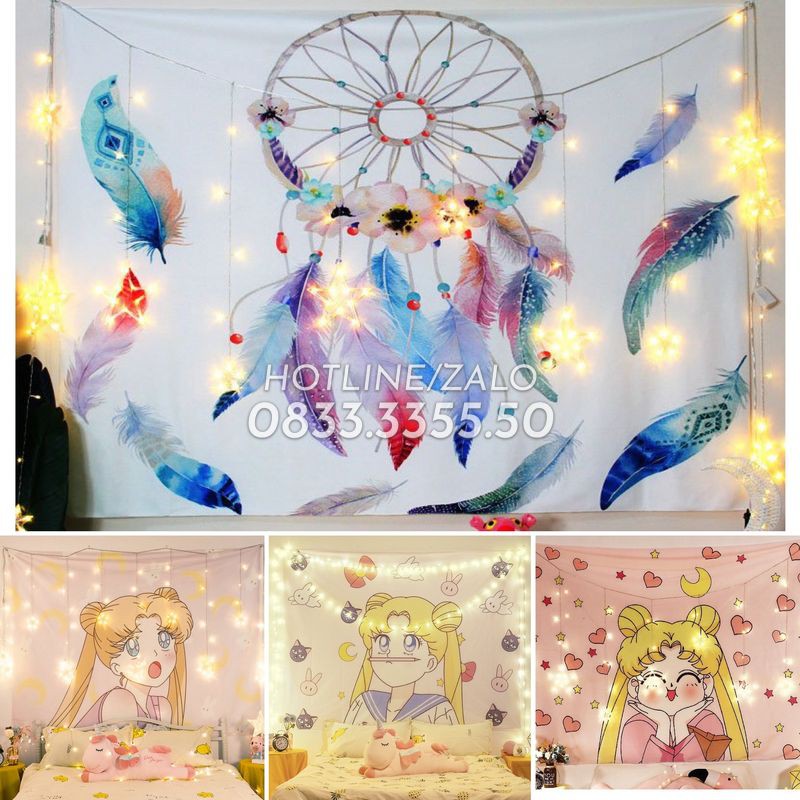 Tranh Vải Thảm Treo Tường Tapestry Chủ Đề Anime và Tình Yêu