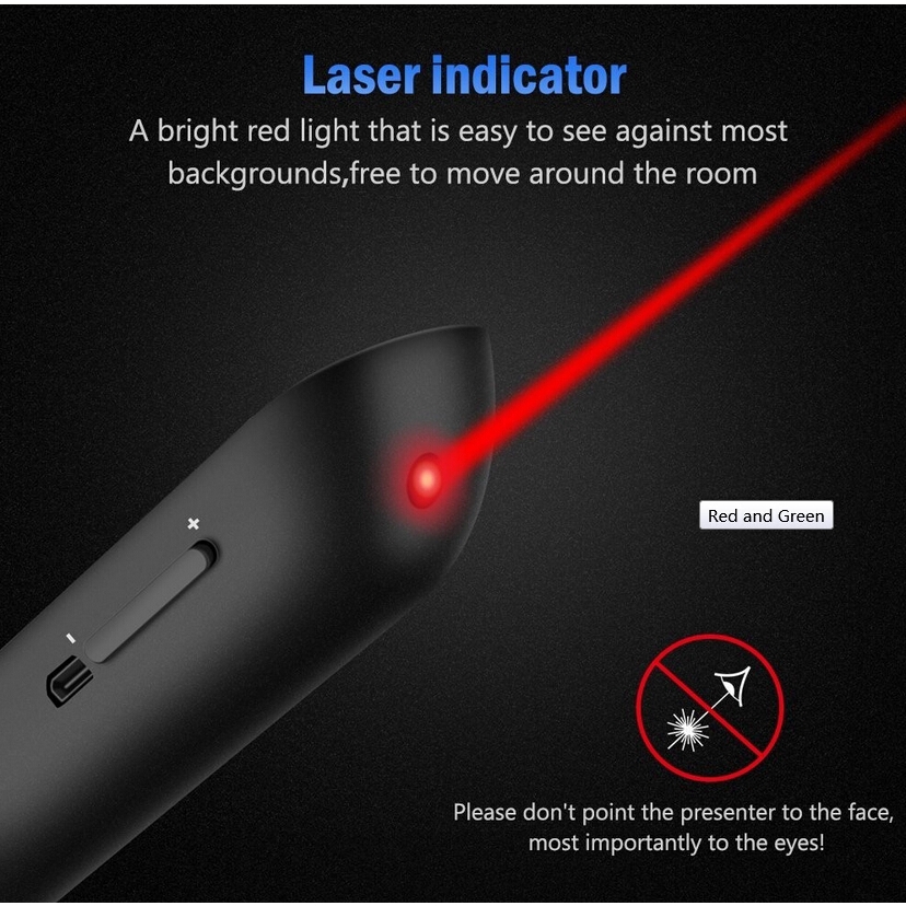 Thiết bị hỗ trợ trình chiếu điều khiển từ xa không dây đèn laser xanh/đỏ