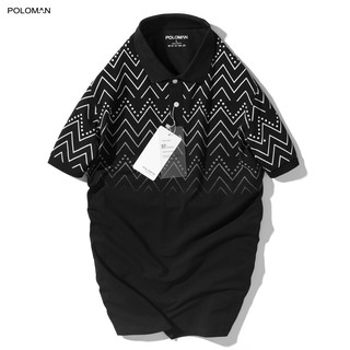[17.6 Mua 2 giảm 6%] Áo thun Polo nam RITI in họa tiết, vải cá sấu Cotton xuất xịn,chuẩn form - POLOMAN