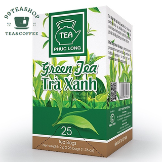 Trà xanh túi lọc phúc long - hộp 25*2g, set 10 gói 2g