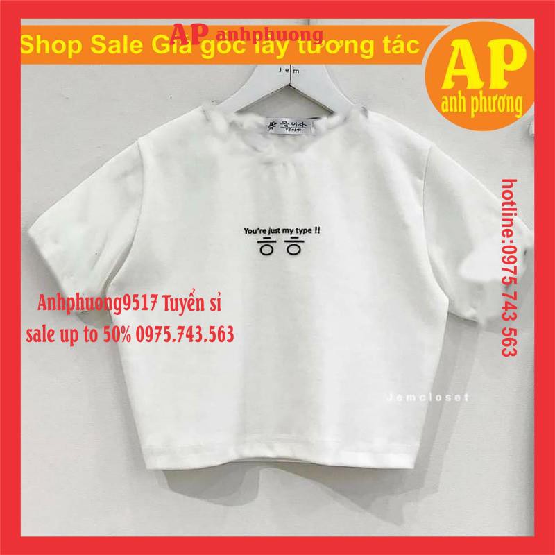 Áo Croptop nữ ôm body tay ngắn You're Hàn Quốc,chất bodip  sexy cá tính