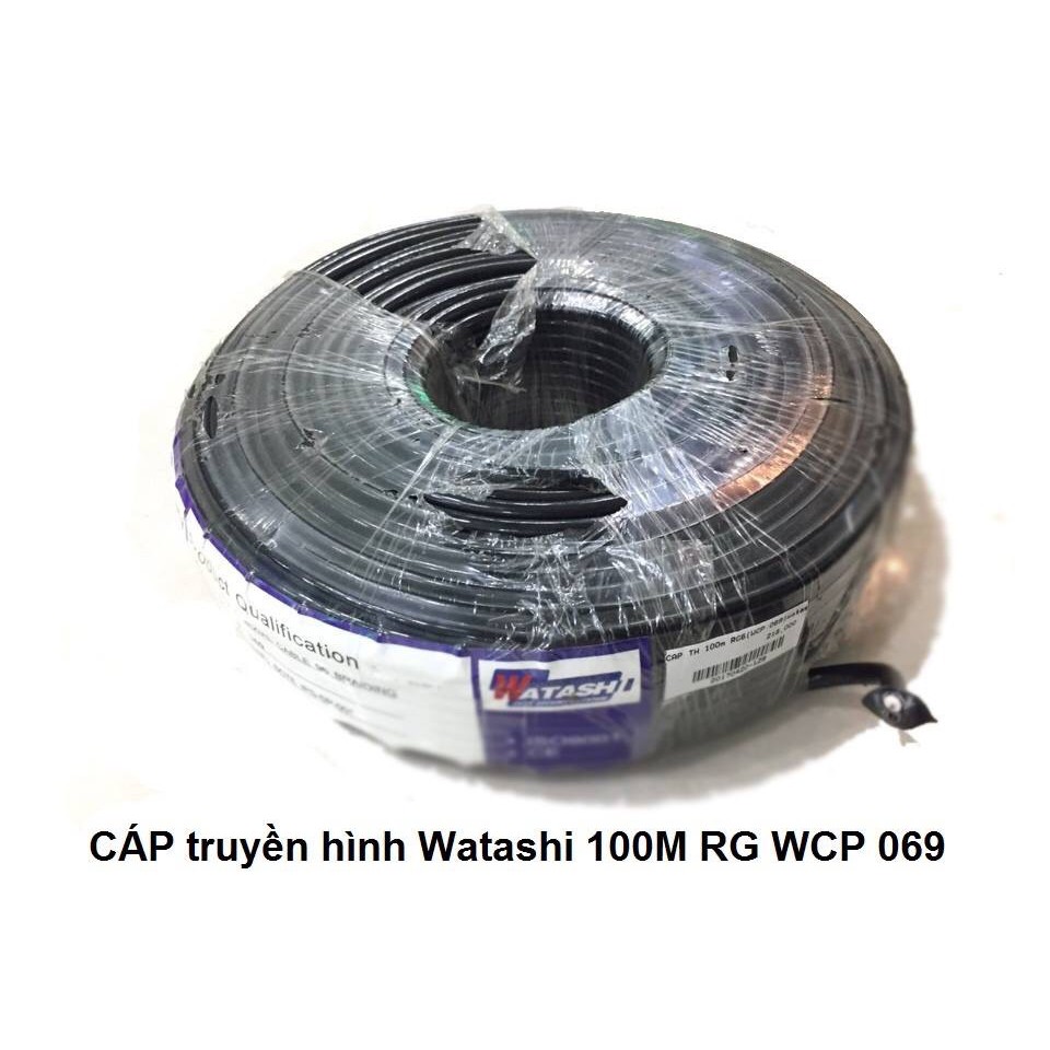 Cáp truyền hình Watashi RG6 100m WCP 069 , 305m WCP 070 cáp đồng trục