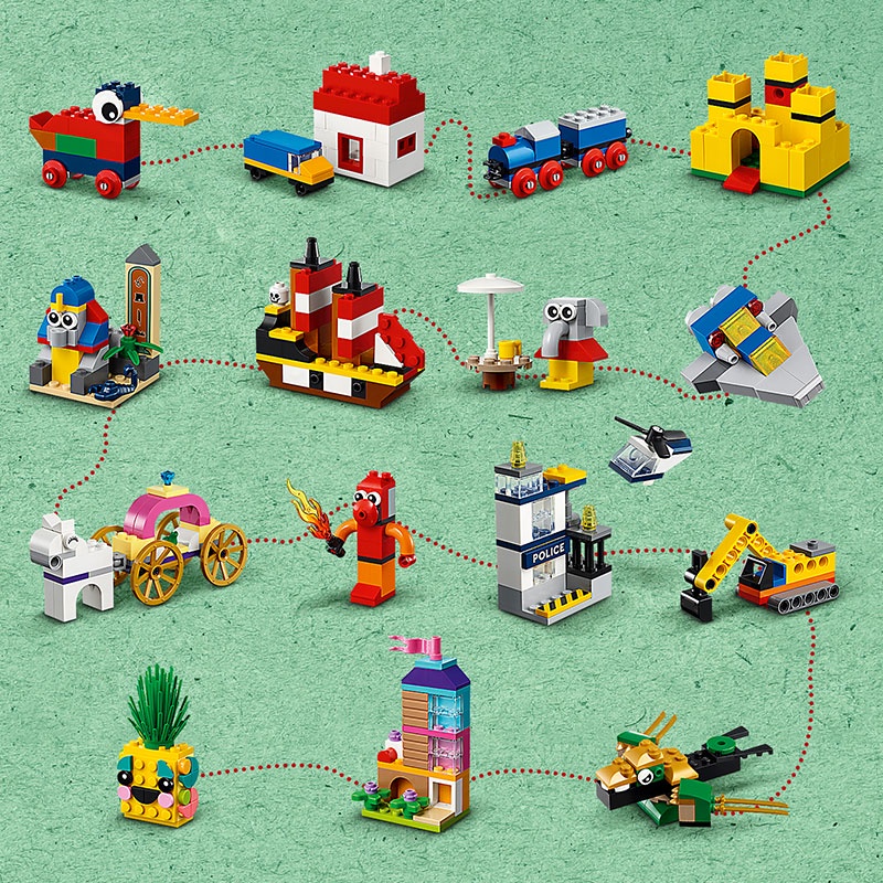 Đồ Chơi LEGO Hộp Gạch Classic Sáng Tạo Phiên Bản 90 Năm 11021 (1100 chi tiết)