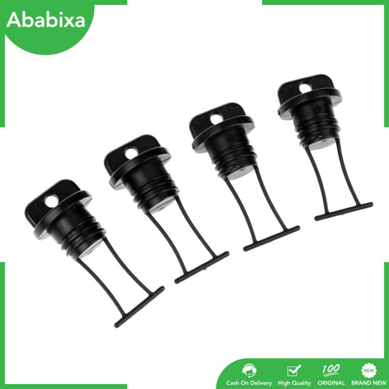 Set 4 Nút Chặn Lỗ Thoát Nước Bằng Nhựa Màu Đen Thông Dụng Cho Thuyền Kayak / Ca Nô