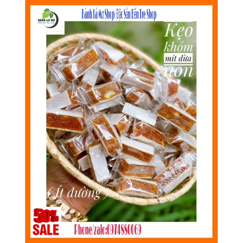 (ĐẶC SẢN BẾN TRE) 500G Kẹo Khóm Mít Dừa Non Sợi KIÊN LONG- BÁNH LA MO SHOP