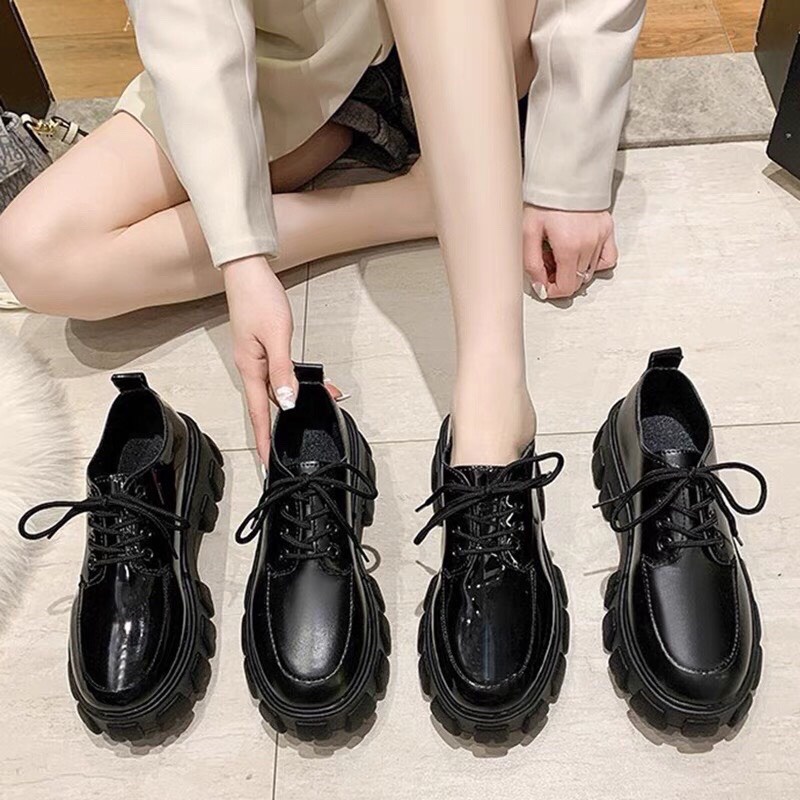 Giày oxford nữ đế 5cm da mềm buộc dây