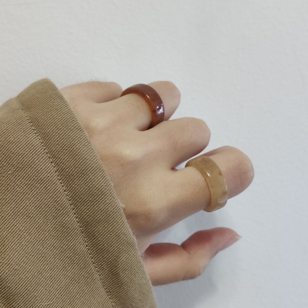 Nhẫn acetate phong cách vintage đơn giản dành cho nữ