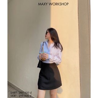 Áo sơ mi form rộng blue oxford shirt Maxy Workshop