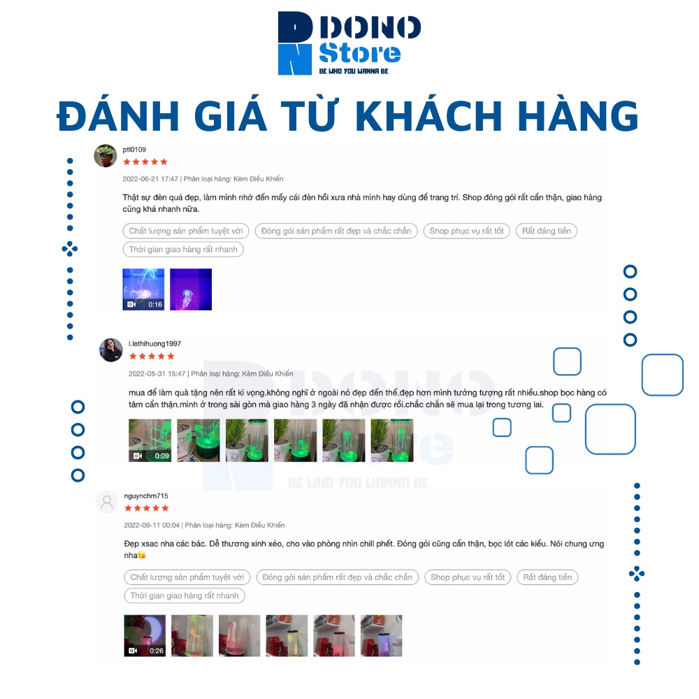 Đèn ngủ con sứa chuyển động đổi màu có điều khiển từ xa, đèn decor trang trí phòng