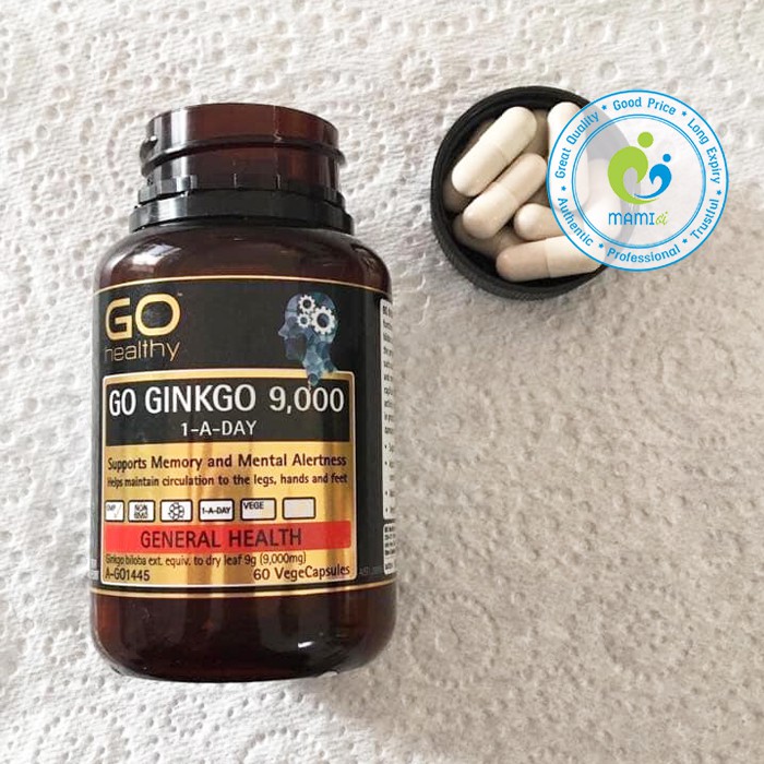 Viên uống (60v) bổ não cho người từ 18 tuổi GO Healthy Go Ginkgo 9000 1-A-Day, New Zealand | BigBuy360 - bigbuy360.vn