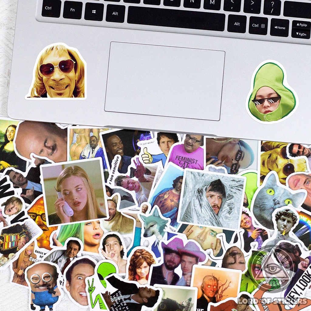 Set 50 Hình Dán Meme Sticker Cute Hài Hước Chống Thấm Nước Trang Trí Mũ Nón Bảo Hiểm, Laptop, Ván Trượt, Điện Thoại, Sổ