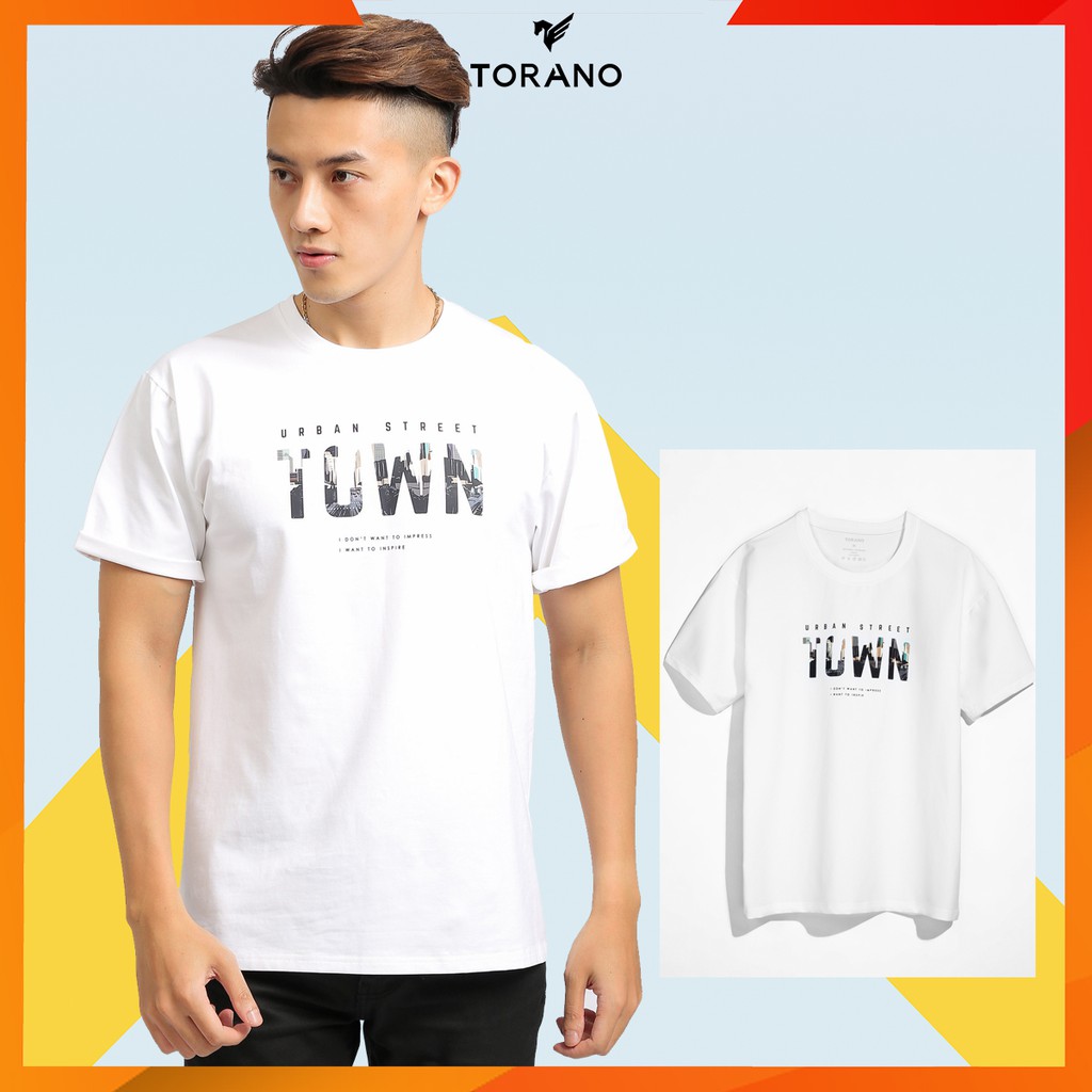 - Áo thun nam in hình TORANO Town TS416 áo thun cotton không nhàu