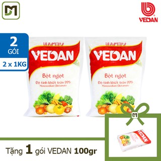 Freeship từ 99k - Combo 2 gói x 1kg Bột ngọt VEDAN + Tặng gói hạt nêm 100gr - Hãng phân phối