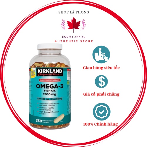 Viên uống dầu cá Kirkland Signature Super Concentrate Omega-3 (330 viên)
