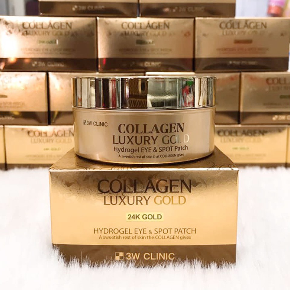 Mặt nạ mắt Collagen 3W Clinic Luxury Gold Hàn Quốc giúp cải thiện nếp ngăn 60 miếng