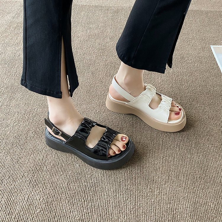 Giày Sandal Hở Ngón Mũi Tròn Hở Ngón Thoải Mái Phong Cách Mới Dễ Phối Đồ