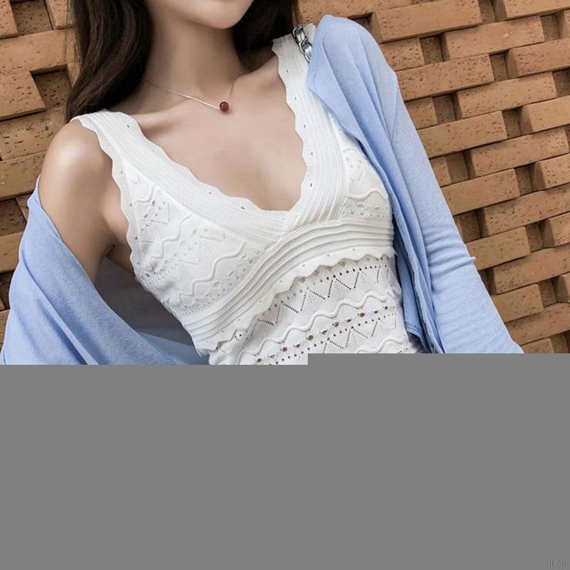 Áo nữ không tay cổ chữ V khoét sâu gợi cảm phong cách Hàn Quốc | BigBuy360 - bigbuy360.vn