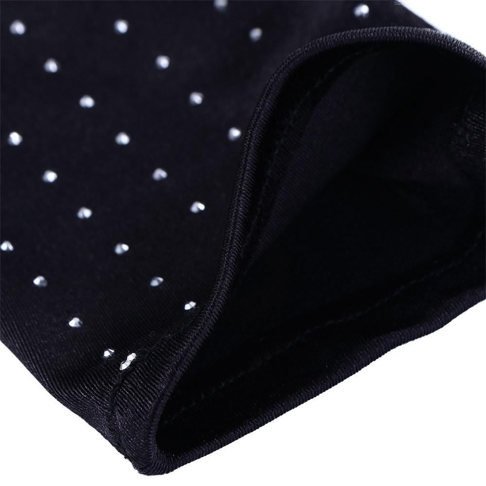 VANES1 Găng Tay Lưới Hở Ngón Co Giãn Đính Kim Sa Lấp Lánh Phong Cách Retro