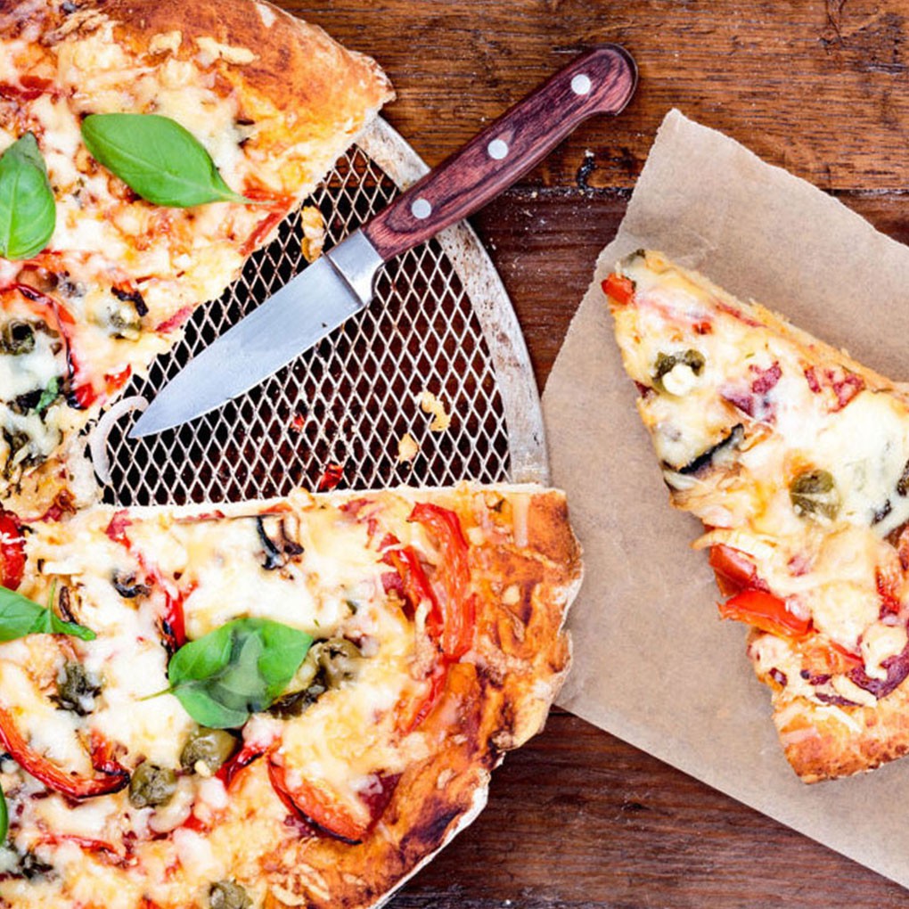 Khay lưới lót đến bánh Pizza bằng nhôm hình tròn