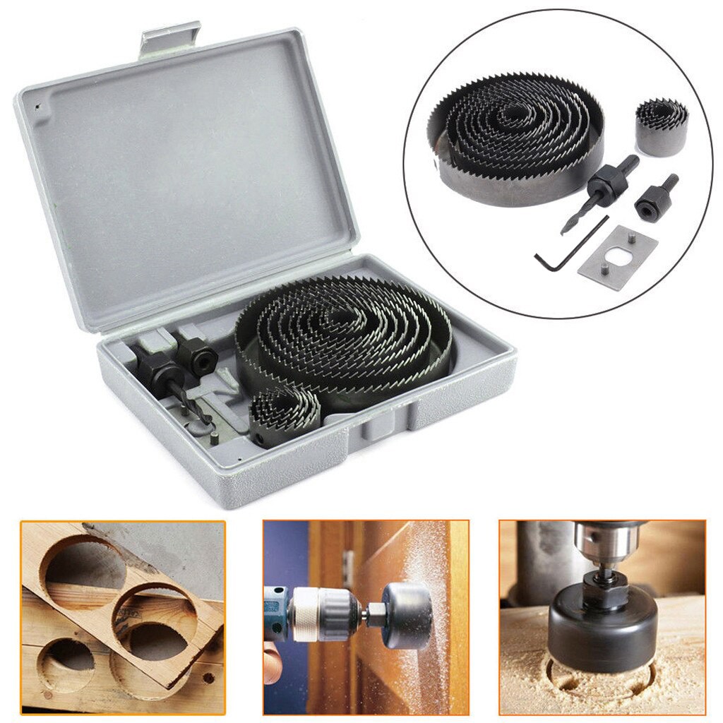 Bộ mũi khoan, mũi khoét thạch cao, khoét lỗ gỗ mềm 16 chi tiết đủ kích cỡ