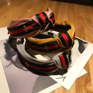Băng đô turban phong cách Hàn Quốc phối dây sọc Con ong