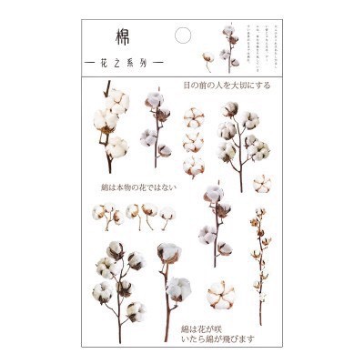 Sticker hoa lá trong-Dán Sổ - Hình Dán Sổ - Hoa Lá Cây Cỏ Nền Trong