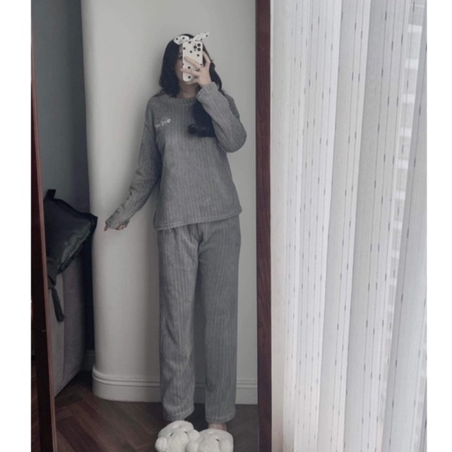 Bộ lông cừu mặc nhà siêu ấm mimee